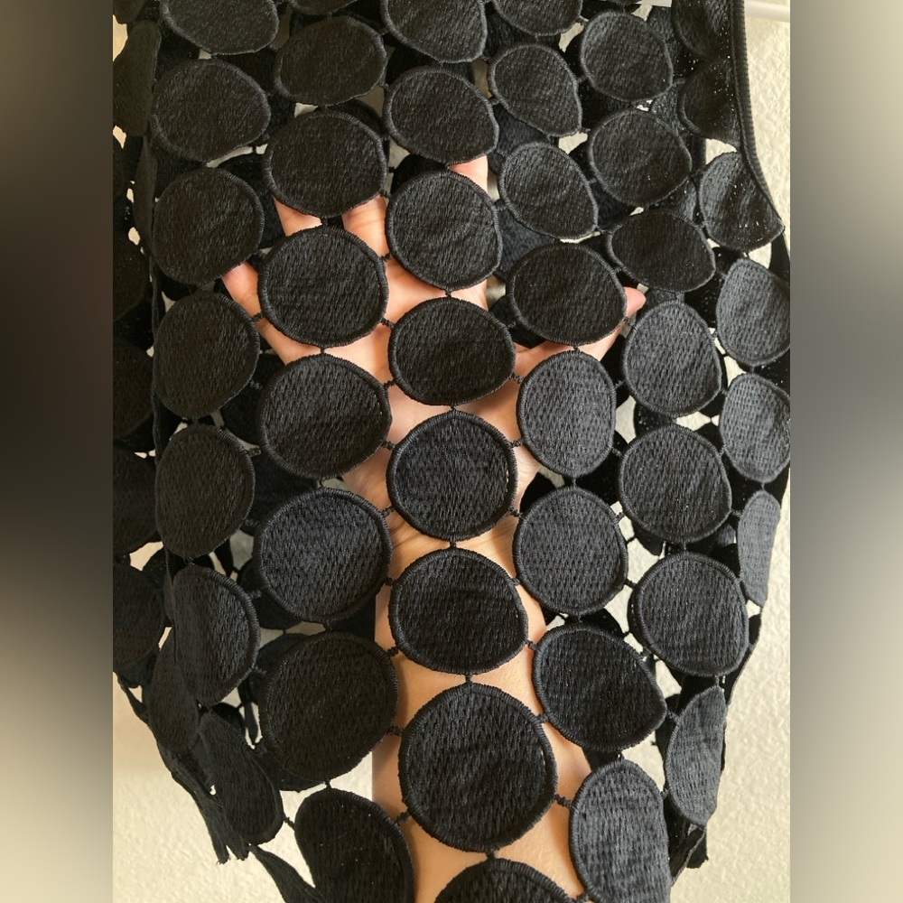 Black Sleeveless Embroidered Circle Layering Top Retro Tank - Picture 5 of 8
